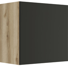 Wandkast met een houten deur en een houten zijpaneel