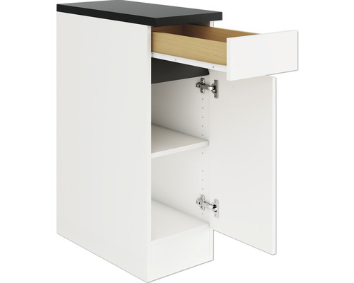 Onderkast met lade, plank en open deur