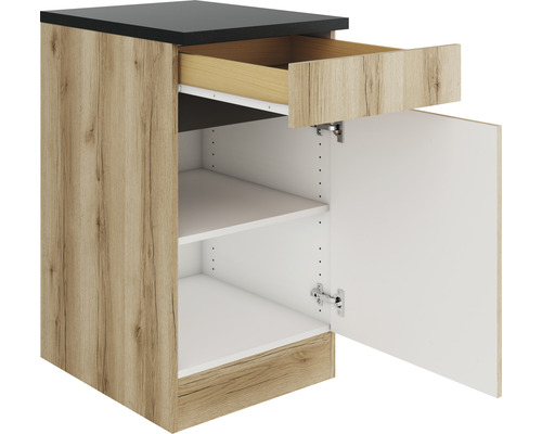 Onderkast met lade, open deur en legplanken