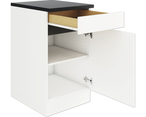 OPTIFIT Onderkast met schuiflade en draaideur Luca932 wit 50x60x88 cm Keukenkast met lade, deur en legplanken
