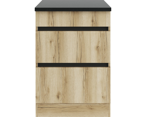 Wastafelonderkast met twee laden en houtlook