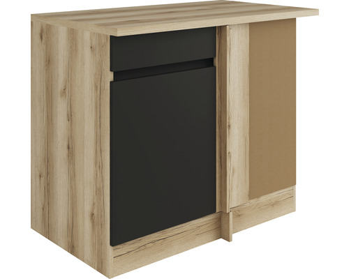 Keukenkast met lade en deur in houtlook