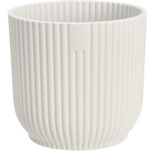 Witte, geribbelde bloempot