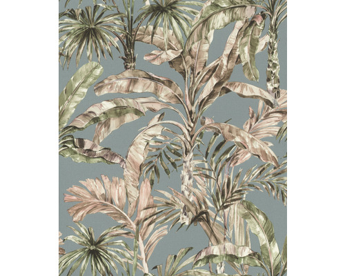 RASCH Vliesbehang 485257 Florentine III palmen blauw Behang met tropisch plantenpatroon