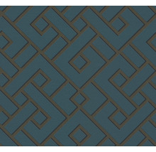 Blauw geometrisch patroon op behang