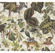 Behang met jungle- en dierenmotieven