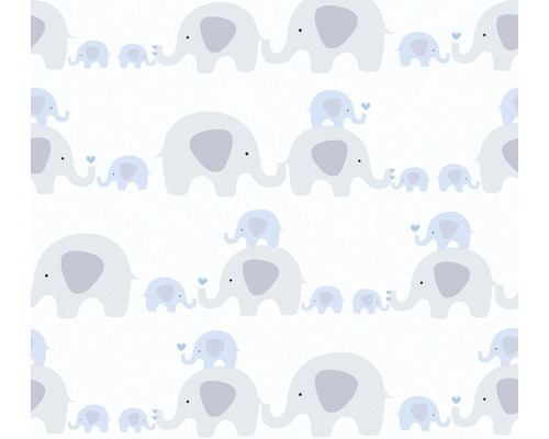 A.S. CRÉATION Vliesbehang 38113-1 Little Love olifanten blauw