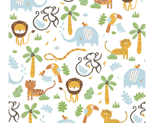 A.S. CRÉATION Vliesbehang 38115-2 Little Love jungle met dieren wit