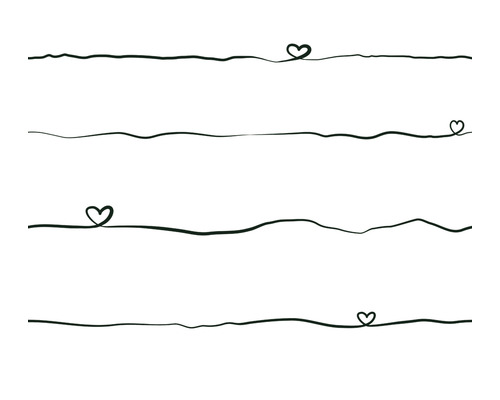 A.S. CRÉATION Vliesbehang 38140-3 Little Love lijnen hartjes zwart Decoratieve lijnen met hartmotieven