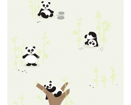 A.S. CRÉATION Vliesbehang 38142-1 Little Love panda's grijs Behang met panda-motieven en bamboe