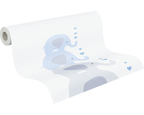 Behangrol met olifantenmotieven en hartjes