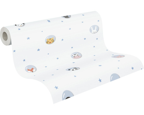 Rol behang met dierenmotieven en sterren voor de kinderkamer