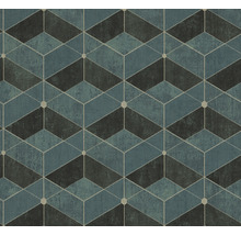 Behang met geometrisch kubuspatroon