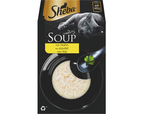 SHEBA Kattenvoer soep met kip 4 x 40 gr