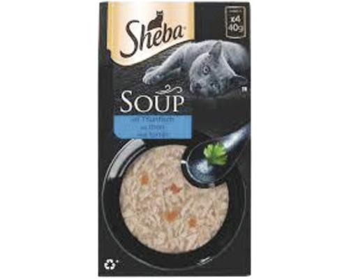 SHEBA Kattenvoer soep met tonijn 4 x 40 gr Sheba Soup kattenvoeding met tonijn, 4 porties