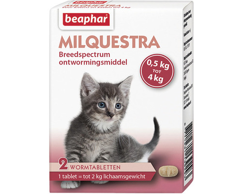 BEAPHAR Milquestra Kat ontwormingsmiddel voor kitten 4 kg, 2 tabletten