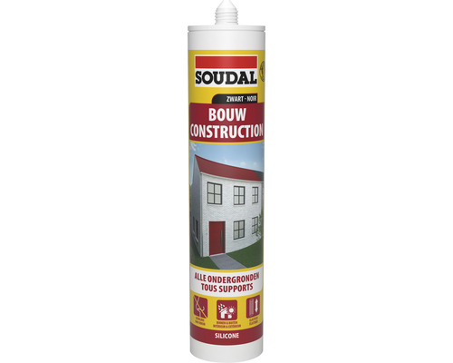 SOUDAL Siliconenkit zwart kitkoker 290 ml