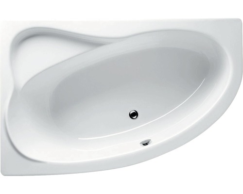 Hoekbad van sanitairacryl, bovenaanzicht