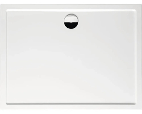 Witte douchebak met rechthoekige vorm en afvoer