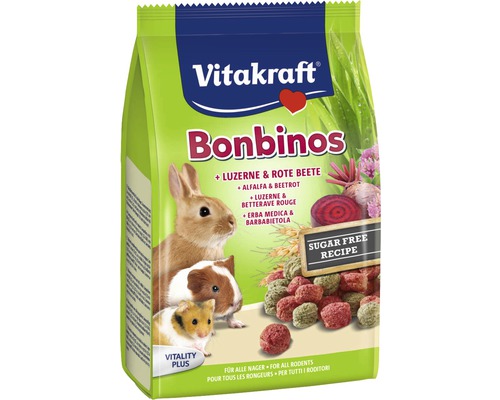 VITAKRAFT Bonbinos rode biet/alfalfa, 40 gr Vitakraft Bonbinos knaagdierenvoer met luzerne en rode bieten