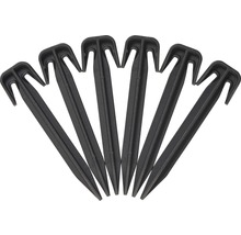 Diverse zwarte haringen van kunststof