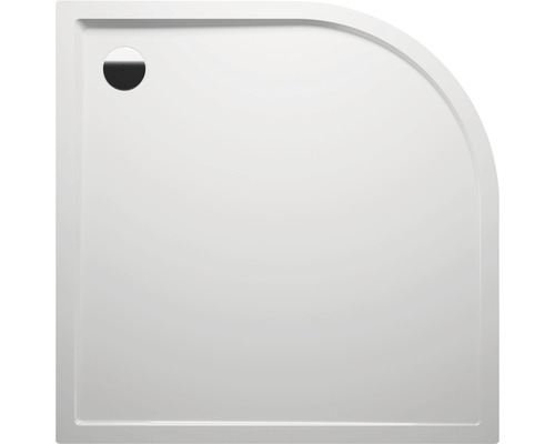 Vierkante douchebak met kwartronde