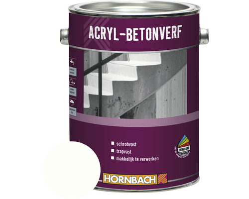 HORNBACH Beton en vloerverf acryl wit 2,5 l