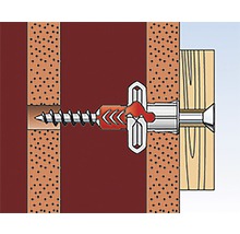 Illustratie van een hollewandplug bevestigd in een muur