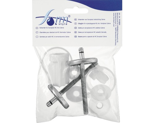 Scharnier voor Duroplast toiletzitting Cabras in verpakking