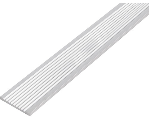 GAH.ALBERTS Platte stang geribbeld 30x3 mm aluminium blank, 200 cm Kunststof plint met gegroefd oppervlak