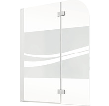 Glazen douchewand met decoratie
