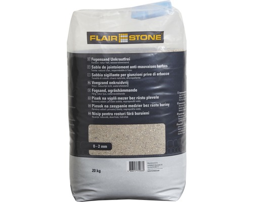 FLAIRSTONE voegenzand onkruidvrij naturel licht 20 kg FLAIRSTONE voegenzand onkruidvrij naturel licht 20 kg