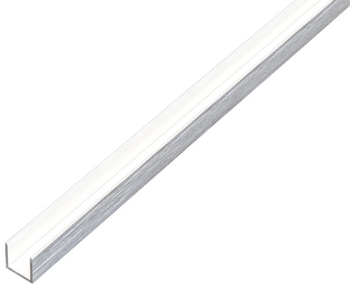 GAH.ALBERTS U-profiel 15x10x15x1 mm aluminium RVS-look, 100 cm Aluminium U-profiel