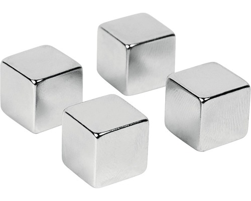 TRENDFORM Magneten kubus zilver 4 stuks