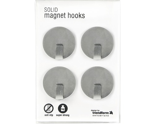 Verpakking met vier zilverkleurige magneethaken