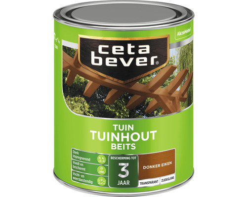 CETABEVER Tuinhoutbeits transparant zijdeglans donker eiken 750 ml