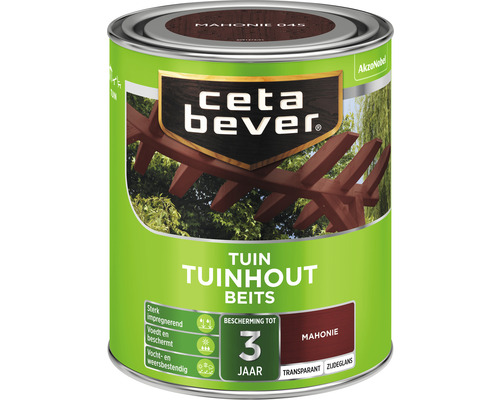 CETABEVER Tuinhoutbeits transparant zijdeglans mahonie 750 ml Cetabever tuinbeits mahonie in verfblik
