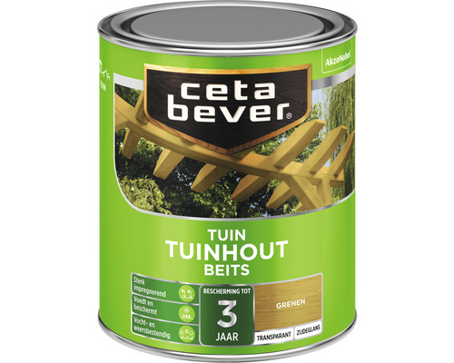 CETABEVER Tuinhoutbeits transparant zijdeglans grenen 750 ml Ceta Bever tuinbeits voor hout, bescherming tot 3 jaar