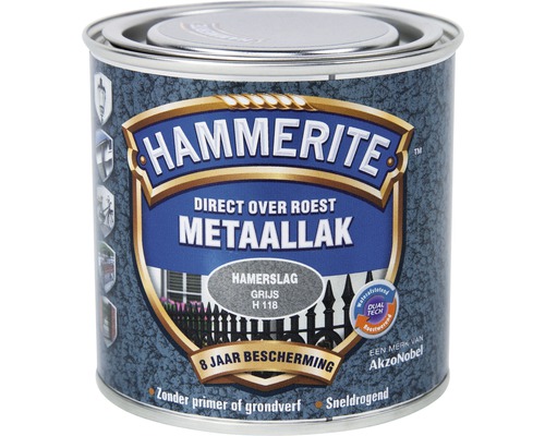 HAMMERITE Metaallak hamerslag grijs H118 250 ml Hammerite metaallak grijs in verfblik