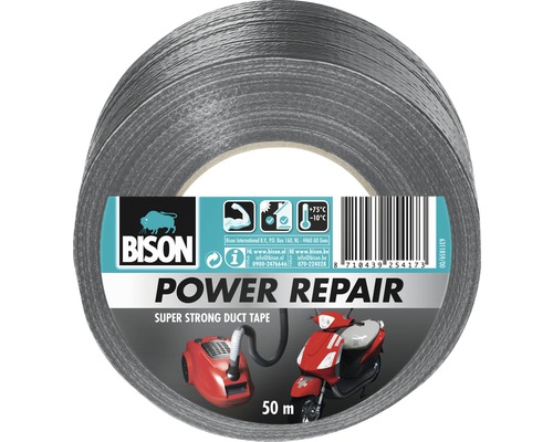 BISON Power Repair duct tape grijs rol 50 m x 48 mm