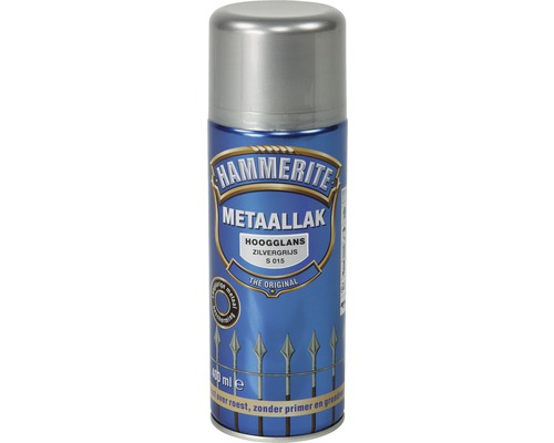 HAMMERITE Spuitbus metaallak hoogglans zilvergrijs 400 ml Hammerite metaallak zilverkleurig in spuitbus