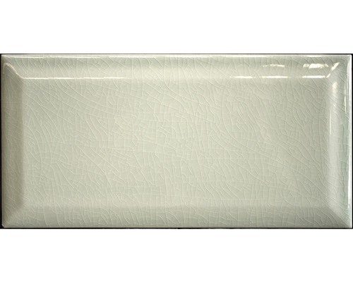 Wandtegel Metro Biselado sage craquele 10x20 cm Rechthoekige keramische tegel met geglazuurd oppervlak en craquelé effect