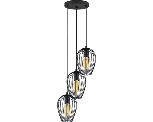 EGLO Hanglamp Newtown 3-lichts zwart