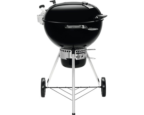 Zwarte kogelbarbecue met wielen voor buiten