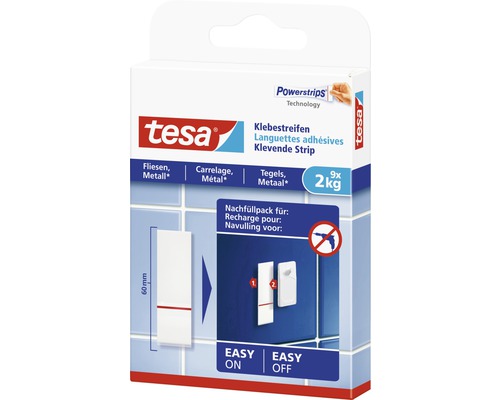 TESA Powerstrips klevende strips voor tegels & metaal 2 kg 9 stuks