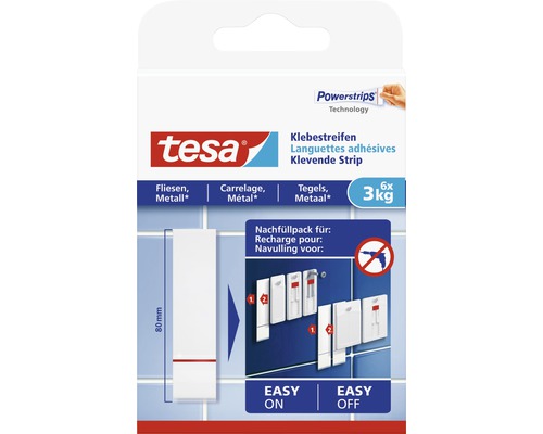 TESA Powerstrips klevende strips voor tegels & metaal 3 kg 6 stuks