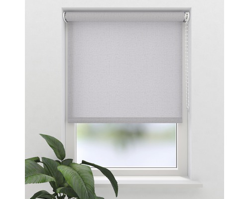 Lichtgrijze rolgordijn voor een raam ter regulering van de lichtinval