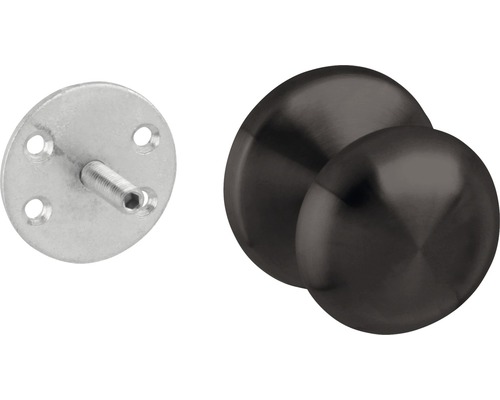 INTERSTEEL Voordeurknop Paddenstoel Ø 58/66 mm vast eenzijdige montage zwart mat Deurkruk en rozet voor binnendeuren