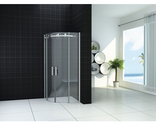 Douchecabine kwartrond schuifdeur Clear Nano 90x200 cm