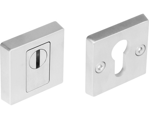 INTERSTEEL Veiligheidsrozet 54x54 mm anti-kerntrek RVS geborsteld, 2 stuks Rozetgarnituur van roestvrij staal voor deurbeslag